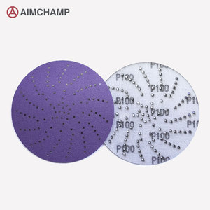 Đĩa nhám mài đánh bóng thân xe <span class=keywords><strong>Hurricane</strong></span>, chất liệu mài mòn dạng móc và vòng, lớp nền màng gốm tím, đường kính 6 inch - Product Image 1