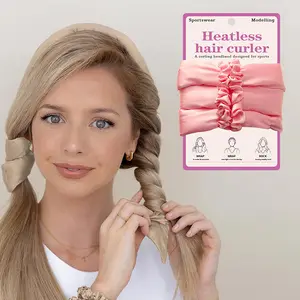 Wholesale Custom Flexible Big Wave Hair Rollers Heartless Curling Rod Silk Hair Curler Rollers