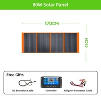Panel Solar Monocristalino Plegable de 60W, Resistente al Agua, con 22% de Alta Eficiencia, Cargador Solar para Camping, RV y Uso Fuera de la Red