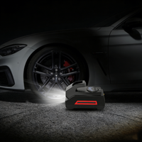 Pompe à air portable en plastique 150 PSI, mini gonfleur de pneus avec manomètre numérique et éclairage LED pour voiture, moto, vélo, ballon