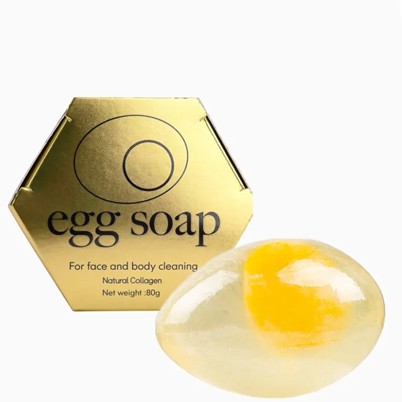 Toptan doğal cilt bakımı güzellik ürünleri organik kollajen yumurta sabunu el yapımı beyazlatma sabunu kollajen temizleme yüz banyo sabunu