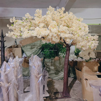 Pohon Sakura Jepang Putih Pink Indoor Outdoor Baru Tiba, Ukuran Besar 8ft, Plastik Buatan untuk Pernikahan Natal Tahun Baru