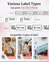 Imprimante thermique sans fil Phomemo D50 Mini Label Maker, prend en charge les étiquettes plus larges de 16 à 24 mm, machine à autocollants portable pour les petites entreprises