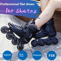 Patins à roulettes adultes en matériau PU unisexe plat professionnel avec semelle intermédiaire en EVA pour mouvement clignotant