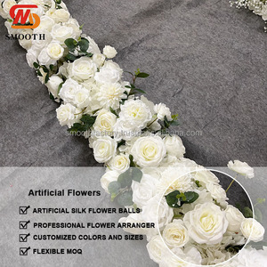 Guirnalda de Rosas Blancas de Alta Calidad LEDA, Guirnalda Floral Artificial con Follaje Verde para Decoración de Bodas y Fiestas - Product Image 2