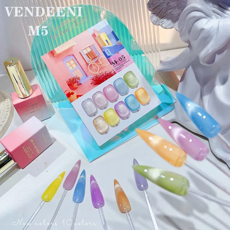 Glanzende Nieuwe Producten Professionele Schoonheids-En Nagelproducten Salon Sneldrogende Nail Art Led Lichtgevende Gel Polijsten Nagelset