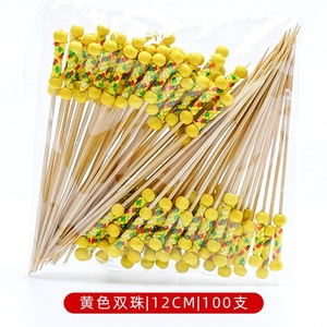 Disposable Fruit Skewers 12Cm Bamboo Creative Cocktail Party Decor Art Toothpicks For Kids KTV Fruit Forks - Product Image 4