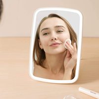 Miroir portable pliable et rechargeable par USB, lumière à 2022 LED, blanc, miroir de table de courtoisie, miroir de maquillage, cosmétique