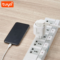Stop Kontak Pintar WiFi Tuya Terpercaya, Pengaturan Waktu Cerdas, Kontrol Aplikasi, Kontrol Suara, 16A Khusus EU dengan Fungsi Pengukuran PST-ZEU-003