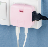 Adaptateur de prise murale rotatif portable 3-en-1 durable avec deux ports USB, économiseur d'espace, chargeur répartiteur d'alimentation pliable à 180 degrés
