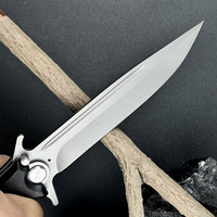 Couteau de poche multifonctionnel de survie en acier inoxydable 5Cr15, surface revêtue de titane, manche G10, pour la chasse et le camping