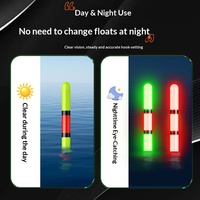 Flotteur de pêche lumineux à changement de couleur, électronique, jour/nuit, double usage, pour lancer longue distance, grande taille