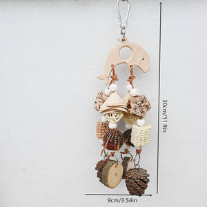 ของเล่นนกแก้วทำจากไม้ธรรมชาติเป็นมิตรกับสิ่งแวดล้อมสำหรับกรงนกรูปกรวยข้าวโพดจุกไม้สำหรับกัด - Product Image 6