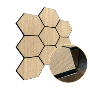 Panneaux acoustiques hexagonaux 3D KASARO, revêtement mural insonorisant en bois hexagonal pour projets intérieurs de villas et de cinémas - Product Image 1