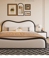 Ensembles de lits modernes en cuir blanc 2026 à prix abordable, en bois, avec rangement, pour chambre à coucher, tailles double et queen, matelas souple