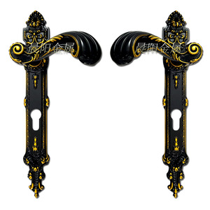 Set Moderno di Maniglia e Serratura in Alluminio <span class=keywords><strong>per</strong></span> Porte di Hotel e Ville, Design a Foglia in Rame Rosso Resistente <span class=keywords><strong>per</strong></span> Mano Destra - Product Image 5