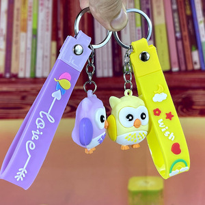 Móc Khóa Búp Bê Cú Cao Su Mềm Hoạt Hình Thiết Kế Mới Móc Chìa Khóa Hình Động Vật Dễ Thương Phụ Kiện Móc Chìa Khóa Xe Hơi Túi Xách Nữ - Product Image 3