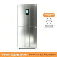 Casier intelligent avec serrure Face ID en acier inoxydable, design moderne, ignifuge, pour les employés d'entrepôt et de supermarché, armoire de rangement