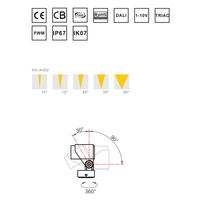 Projecteur LED de jardin encastré en aluminium IP66 DC avec contrôle par interrupteur, intensité variable et température de couleur réglable pour pelouse