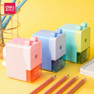 Deli Pencil Sharpener Manual Plastic Geometric Design Student Use - Product Image 2