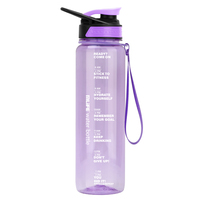 Bouteille d'eau sport tritan motivationnelle de 1000ml avec logo personnalisé en plastique sans BPA avec infuseur de fruits et marqueur de temps tasse étanche