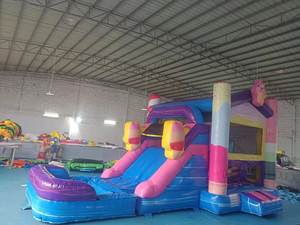 Vente chaude arc-en-ciel Château <span class=keywords><strong>Gonflable</strong></span> Piscine Blow up Bounce House Water Slide Candy Land <span class=keywords><strong>Gonflable</strong></span> Bouncer pour Enfants En Plein Air - Product Image 2