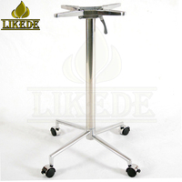 Base de table pliante en aluminium amovible et empilable pour meubles d'extérieur et commerciaux
