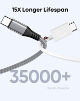Kabel PD USB-C Cerdas Cepat 10 kaki, pengisi daya kepang nilon 60W 3 kaki 6 kaki 10 kaki, perangkat Android kompatibel dengan tegangan 3A 5V 5A