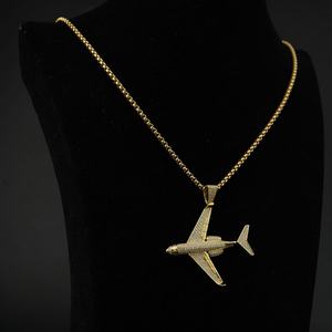 Collares de Avión con Circonita Cúbica, Colgante de Avión de Latón, Joyería de Moda, Dijes al por Mayor Hechos en China - Product Image 5