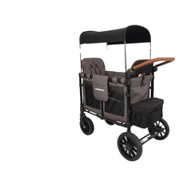 Wagon poussette pliable en acier et cuir pour enfants, approuvé CPSC, capacité de charge de 20 kg, pour enfants de 0 à 6 ans