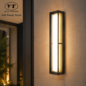 โคมไฟติดผนังภายนอกแบบโมเดิร์น 24W IP65 กันน้ำ ไฟ LED อะคริลิค แสงวอร์มไวท์ รูปทรงเส้นตรง สำหรับสวน ระเบียง ภายนอกอาคาร - Product Image 1