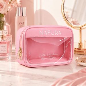 Bolsa de Cosméticos de PVC Transparente con Logotipo Personalizado, Neceser de Viaje Impermeable, Organizador de Maquillaje, Bolsa Rosa, Proveedor Mayorista OEM ODM - Product Image 2