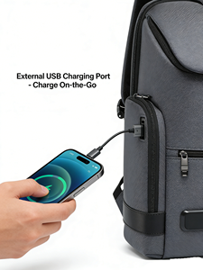 <span class=keywords><strong>Mochila</strong></span> para Portátil Personalizada con Logotipo, Bajo MOQ, al por Mayor, Impermeable, para Viajes, para Hombre, OEM/ODM, con Carga USB, para el Trabajo, 2026 - Product Image 6