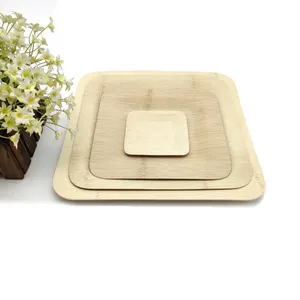 Wholesale Disposable Camping Durable And Eco-Friendly Dinnerware Square/Round Bamboo Dinner Plates