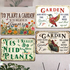 Cartel de hojalata antiguo personalizado, letras de Metal, placas Vintage <span class=keywords><strong>para</strong></span> decoración del hogar y el jardín, impresión UV, modelo de <span class=keywords><strong>hierro</strong></span>, superventas - Product Image 1