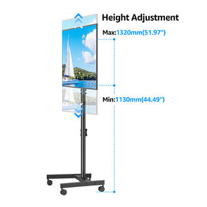 Carro de soporte de <span class=keywords><strong>TV</strong></span> de suelo con pantalla ajustable de altura de 13-42 pulgadas - Product Image 3