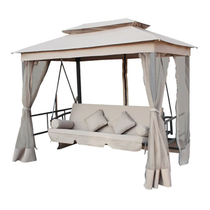 Modern Garden 3 Seats Outdoor Furniture <b>Patio</b> Gazebo <b>Swing</b> with Canopy - Product Image 4