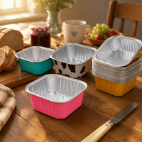 Barquettes alimentaires carrées jetables en aluminium, résistantes à la chaleur, compatibles micro-ondes, réutilisables, écologiques, pour mariage
