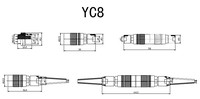 Connecteur de prise mâle/femelle push-pull EnerGiz Electronics YC8 polyvalent 8 mm pour aviation, 2 à 7 broches, droit, à souder