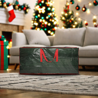 Sac de rangement pour sapin de Noël Longpeng en polypropylène tissé, durable et imperméable, 7,5 pieds, avec support et fermeture éclair pour le transport