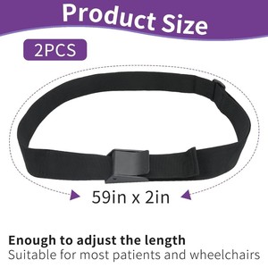Sangle de cuisse pour fauteuil roulant, noire, 50x150 cm, réglable pour le soutien des jambes, pour personnes âgées et enfants - Product Image 5