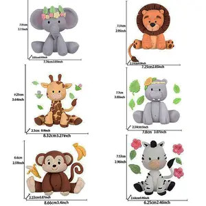 Molde de silicone para decoração de bolos, molde de animal florestal, tigre, leão, girafa, macaco, elefante, ferramenta de decoração de bolo, chocolate