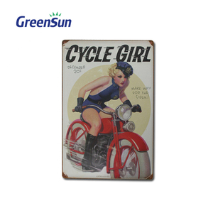 Recuerdo impreso latas de Metal de <span class=keywords><strong>la</strong></span> placa de estaño signo con el ciclo de <span class=keywords><strong>la</strong></span> bicicleta - Product Image 1