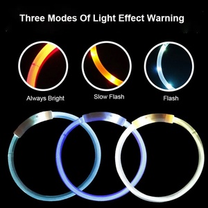 Accesorios para Perros <span class=keywords><strong>Collar</strong></span> LED Luminoso Impermeable Recargable por USB para Seguridad Nocturna de Mascotas - Product Image 2