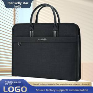 <span class=keywords><strong>Porte</strong></span>-documents de bureau pour <span class=keywords><strong>homme</strong></span> - Sac à main pour ordinateur portable en tissu Oxford imperméable avec logo personnalisable et fermeture éclair pour les conférences - Product Image 3