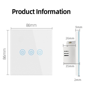 SLS 3 Gang interrupteur mural tactile EU blanc/noir/or Zigbee télé<span class=keywords><strong>commande</strong></span> fonctionne Alexa Google Home Yandex Max 10A courant 250V - Product Image 6