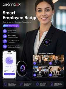 Badge Tecnologico Beambox Niki Find-<span class=keywords><strong>my</strong></span> a Batteria, Dispositivo Antifurto Intelligente per Oggetti di Valore, Accesso VIP per Fiere, Tracciamento - Product Image 3