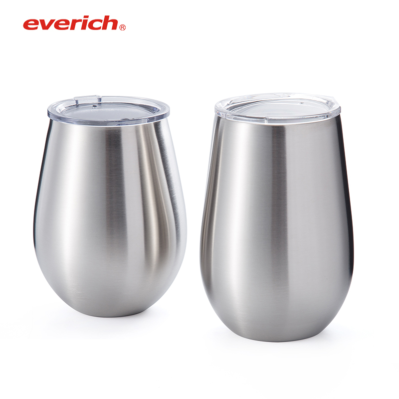 Impression personnalisée Gravé 12oz Simple Moderne Réutilisable Blanc De Sublimation Thermique Gobelet à Vin