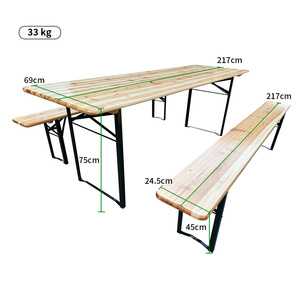 Portatile pieghevole giardino esterno 220x70 <span class=keywords><strong>legno</strong></span> birra tedesca tavolino e <span class=keywords><strong>panche</strong></span> Set per il servizio di birra - Product Image 1