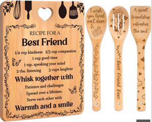 Juego de Tablas de Cortar de Bambú para el Día de la Madre con Espátula, Utensilios de Cocina, Regalo para las Fiestas, Juego de Tablas de Cortar en Forma de Corazón - Product Image 5
